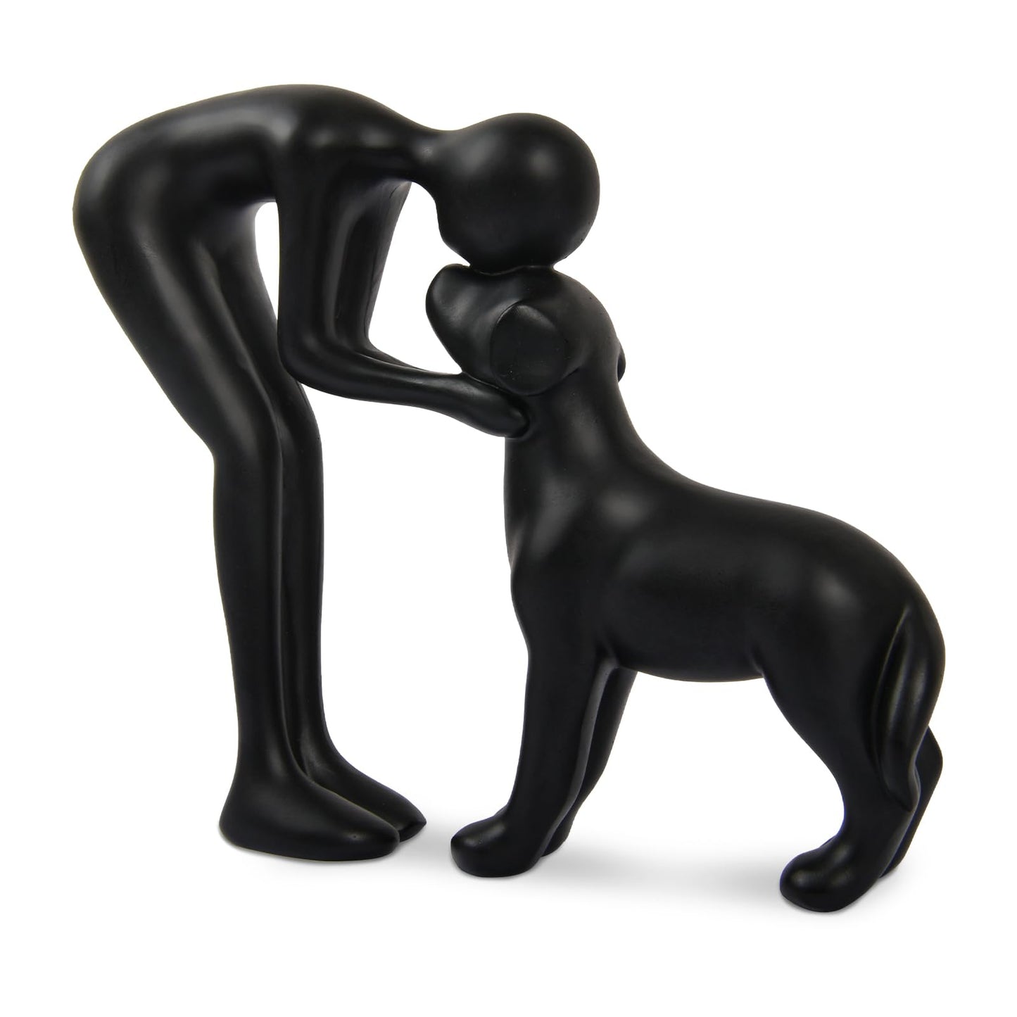Dog Sculpture Home Decor Cute Man and Dog Statue Decoration for Office、Living Room、Bedroom、Home, Memory Gifts for Pet Lovers (Sandstone)